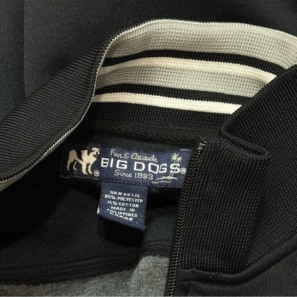 Y2K Big Dogs Black Substantial Cowlneck Quarter Zip Novelty Fun Outdoors L - Picture 6 of 7